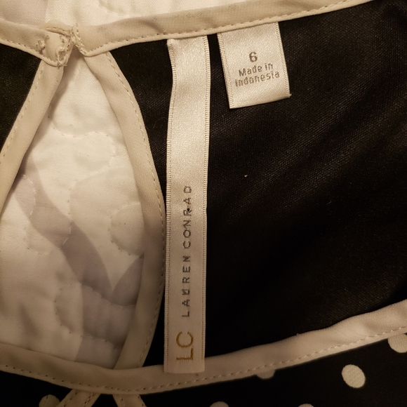 LC Lauren Conrad Black & White Polka Dot Dress - 6 - Picture 8 of 9